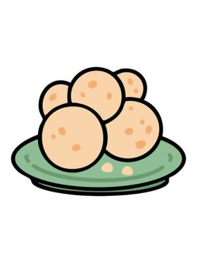 Tabaktaki Pao de queijo Brezilya peynirli ekmeğin hareketli animasyonu