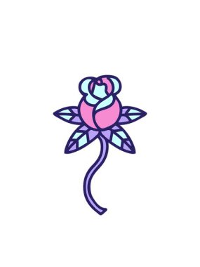 Yanıp sönen radyal çizgiler Gül 'ün dövme stili görüntüsünün canlandırması