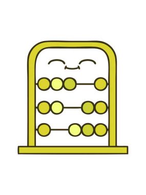 Bir abaküsün çizgi filminin renk animasyonu değişiyor