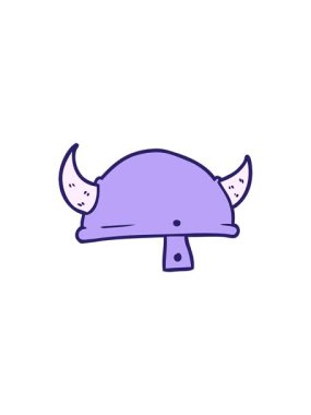 Çizgi film Viking miğferinin hareketli animasyonu