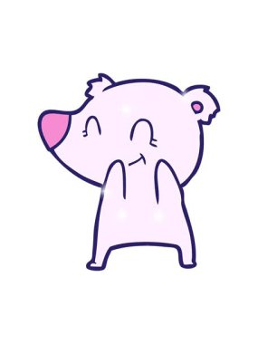 glitter effect animation of a polar bear cartoon