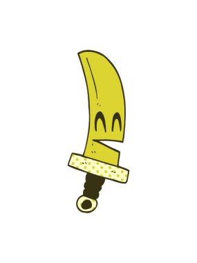 Çizgi film karalamalarının renk değişimi Mutlu sihirli kılıç