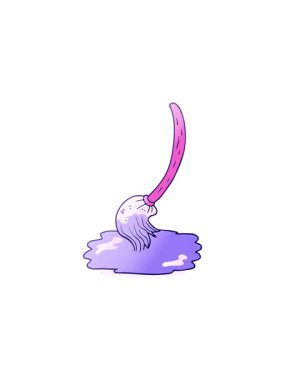 freehand çizilmiş karikatür paspasının radyoaktif parlak animasyonu