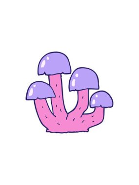 karikatür mantar görüntüsünün radyoaktif parlayan animasyonu