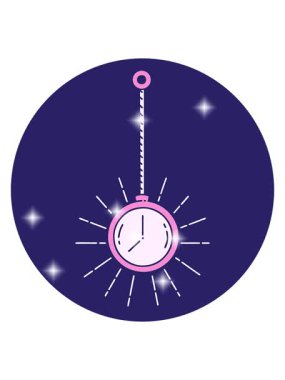 Dövme stili altın cep saati simgesinin simge etkisi