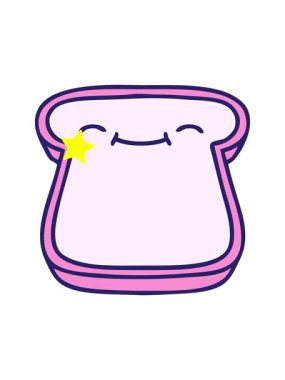 Parlayan yıldızlar yüz karikatürleriyle ekmeğin animasyonunu etkiler.