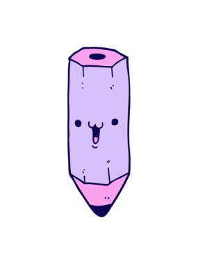 Mutlu çizgi film kaleminin neon ışık efekti animasyonu