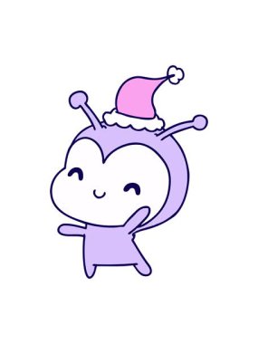 Kawaii Hanım Böceğinin çizilmiş el animasyonunun neon ışık efekti