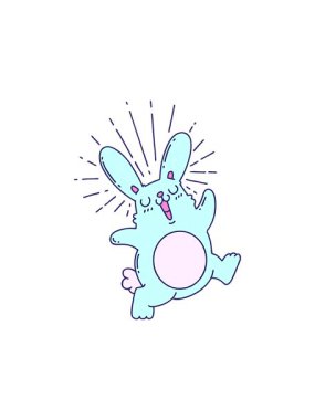 Geleneksel dövmeli tavşan figürünün radyoaktif parlak animasyonu