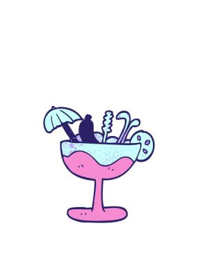 Karikatür karikatürü tropikal kokteylinin yükselişi ve yüzüşü