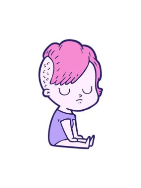 Neon illüstrasyon tasarımı karikatür kadın animasyonunun titreşimli hareketi