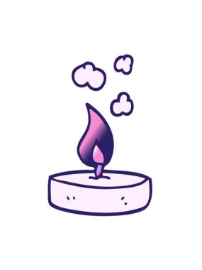 Çizgi film animasyonunun titreşimli hareketi. Küçük mum.