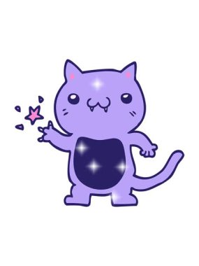 Çizgi film kedisinin kaşınmasının ışıltı etkisi