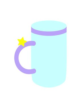 Parlayan yıldızlar kahve fincanı çiziminin animasyonunu etkiler.