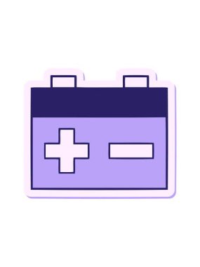 Sevimli bir çizgi film arabasının aküsünün ışık efekti çıkartması