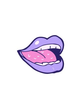 Çizgi filmin gülümseyen ağzının animasyonu.