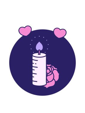 dönen kalp animasyonu ikonik dövme stili mum ve gül görüntüsü