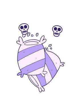 Çizgi film yastıklarının kafatası animasyonları