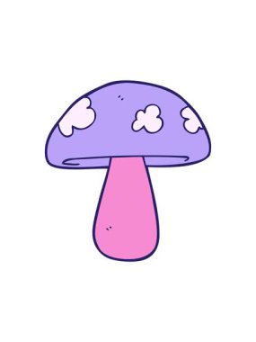 Dikkat çekici mantar çizgi film görüntüsü.