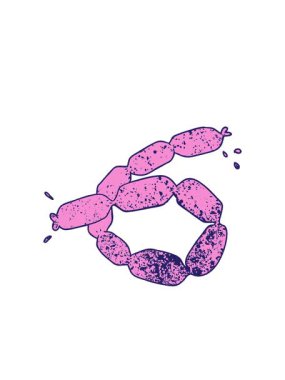 Çizgi film sosislerinin yanıp sönen radyal çizgileri.