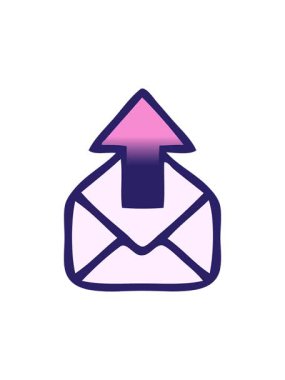 Bir e-posta işaretinin gölgelendirilmiş çizgi filminin gradyan canlandırması