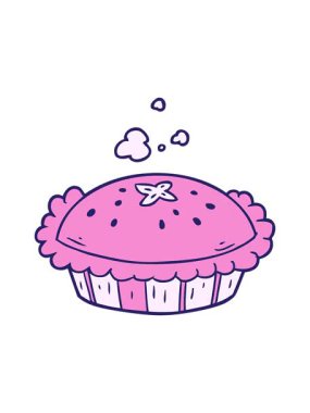 Fırından yeni çıkmış karikatür turtasının hareketli animasyonu.