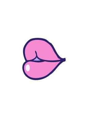 Dikkat çekici çizgi film karakteri kırmızı dudaklar.