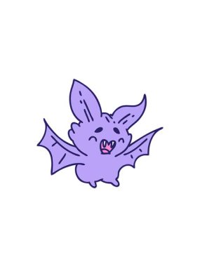 Süper şirin bir Cadılar Bayramı yarasasının çiziminin yıldız patlaması etkisi animasyonu