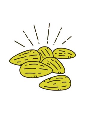 Geleneksel dövme stili bademlerin renk canlandırması