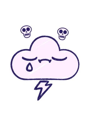 Bulut Tebeşiri Çiziminin çizgi filminin kafatası animasyonları