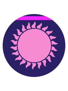 İkonik dövme stili güneşin animasyonunu güçlendir