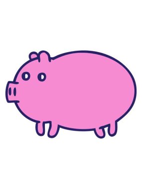 Şişko bir domuzun gradyan gölgeli çizgi filminin efekt canlandırması