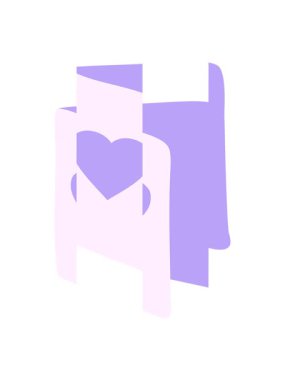 Sevgililer günü kartının bölünmüş hareket canlandırması