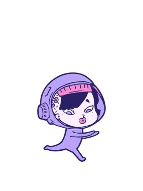 Astronot kadın karalamalarının animasyonunu genişletiyor.