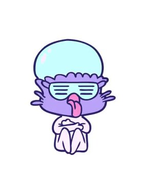 Uzaylı çizgi filminin titreyen hareketli animasyonu