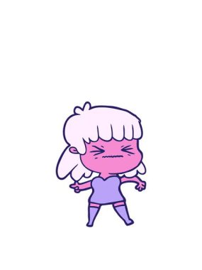 Neon renkli kadın çizgi filminin zıplama hareketi animasyonu