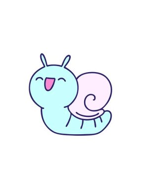 Tatlı bir salyangoz çizgi filminin canlandırma etkisi.