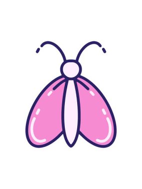 Basit, cesur, çizgi film karakteri kelebeğin dikkat çekici animasyonu