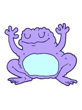 Komik kurbağa çiziminin hareketli animasyonu