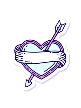 Neon ışık efektleri, dövme stilistinin geleneksel ok kalp ve bayrak stilinde canlandırılması