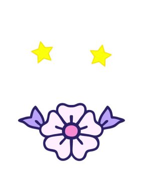 dönen yıldızlar çiçek dekoratif çiçeğinin animasyonu