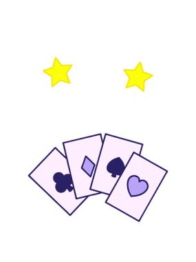 dönen yıldızlar iskambil kartlarının ikonik dövme stili görüntülerinin animasyonu