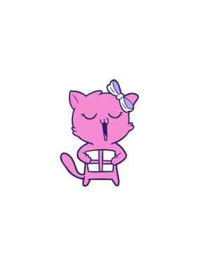 Komik kedi çiziminin çizgi filminin satış animasyonu