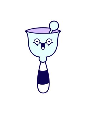 Okul çanının sevimli çizgi filminin neon ışık efekti animasyonu