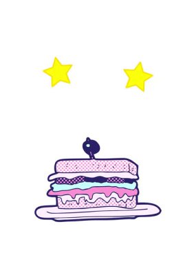 dönen yıldızlar basit sandviçin animasyonu