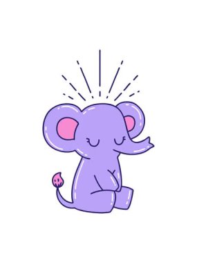 Dövme stili şirin bir filin titreyen animasyonu.