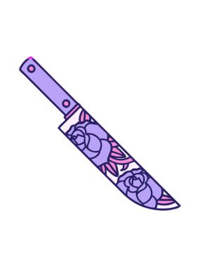 bir hançer ve çiçeğin ikonik imajını canlandırın.