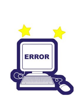 dönen yıldızlar bir bilgisayar hatasının vektör simgesi canlandırması