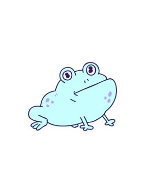 El çizimi, çizgi film karakteri kurbağanın bölünme etkisi