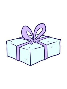 Paketli bir hediyenin neon ışık efekti animasyonu